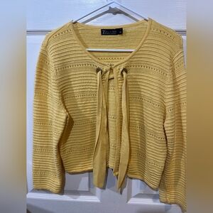 New York & Company Yellow Women's Cardigan
